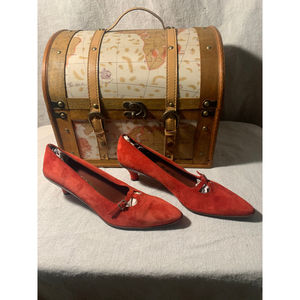 Salvatore Ferragamo Red Suede Shoes